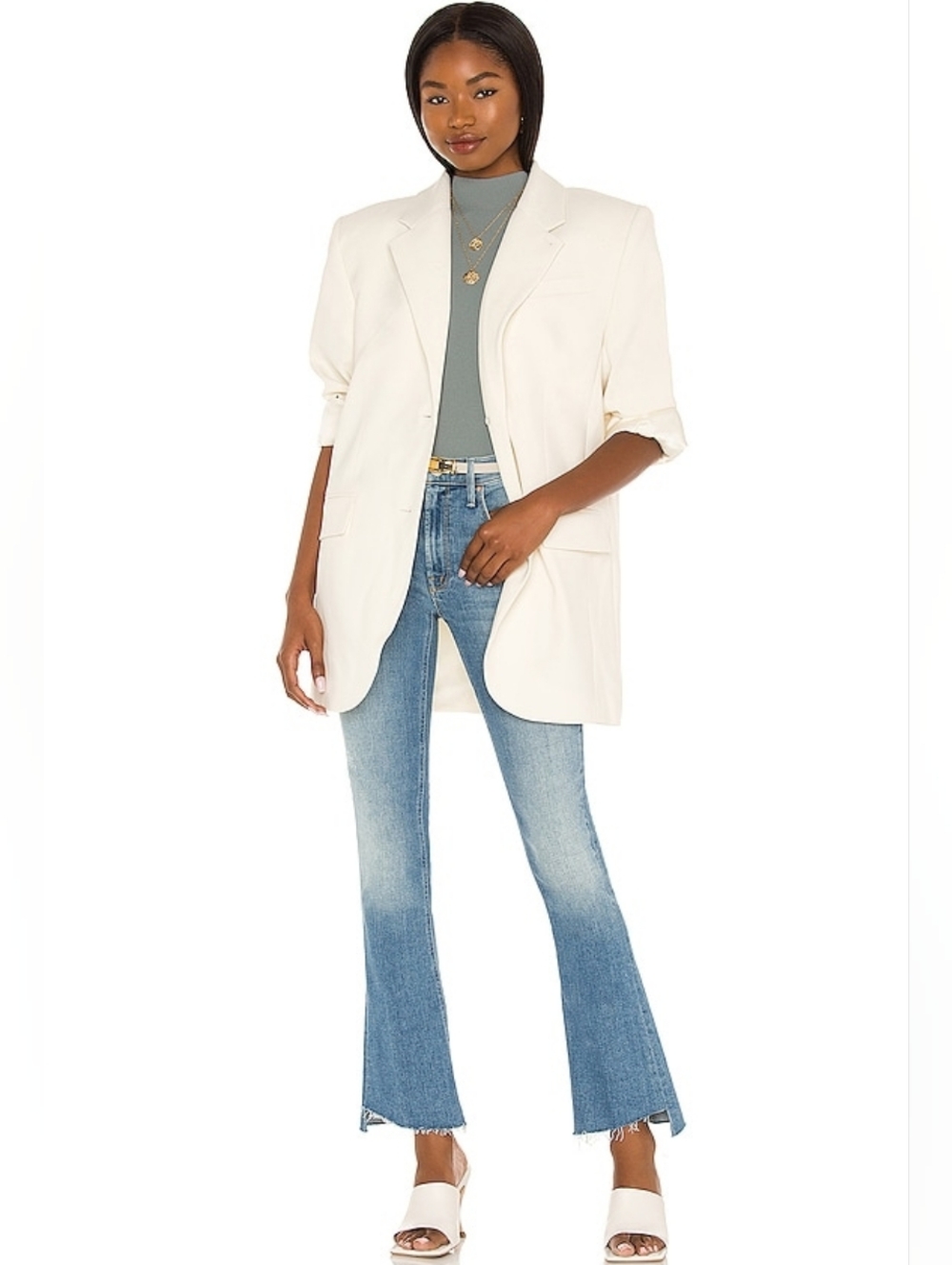 MOTHER The Runaway Step Fray Jeans in Kiss And Make Up